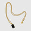 18k gold minimalist necklace with black onyx stone