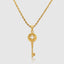4 Leaf Clover Lucky Key Pendant With Chain in gold for good fortune and style