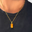 Tiger Eye Natural Stone Pendant With Chain