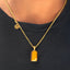 Tiger Eye Natural Stone Pendant With Chain