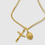 Cross & Mary Double Pendant With Chain