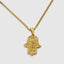 Hamsa Inscription Evil Eye Pendant With Chain
