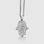 Hamsa Inscription Evil Eye Pendant With Chain
