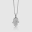 Hamsa Inscription Evil Eye Pendant With Chain