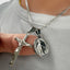 Cross & Mary Double Pendant With Chain