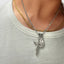 Cross & Mary Double Pendant With Chain
