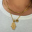Hamsa Inscription Evil Eye Pendant With Chain