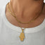 Hamsa Inscription Evil Eye Pendant With Chain