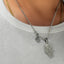 Hamsa Inscription Evil Eye Pendant With Chain