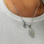 Hamsa Inscription Evil Eye Pendant With Chain