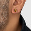 Snake Tiger Eye Stud Earrings