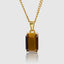 Tiger Eye Natural Stone Pendant With Chain
