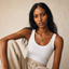 DVNCI natural jade pendant necklace worn by model collarbone lifestyle shot yellow gold