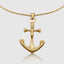 Luxury anchor and skull pendant necklace in 18k gold
