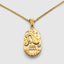 DVNCI Aquarius pendant necklace curb chain clasp detail 18k yellow gold luxury jewelry