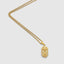 DVNCI Aries pendant necklace curb chain clasp detail 18k yellow gold luxury jewelry
