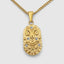 DVNCI Aries zodiac pendant necklace worn model front view collarbone editorial shot
