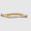 Yellow gold baguette tennis bracelet, front facing full product shot
