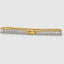 Open lobster clasp detail on yellow gold baguette tennis bracelet
