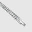 Close up DVNCI baguette tennis bracelet diamond simulant stone detail 18k white gold