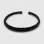 DVNCI basket weave cuff bangle black stainless steel stealth luxury jewelry
