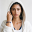 DVNCI blue silk cord wrap bracelet overhead studio shot full 10 inch length
