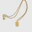 DVNCI Cancer zodiac pendant necklace side profile 20 inch curb chain gold jewelry