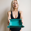 Close up DVNCI Celeste blue vegan nappa leather texture detail jewelry tray