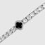 Close up DVNCI clover tennis bracelet worn model wrist detail shot white gold
