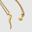 DVNCI cornicello pendant necklace curb chain clasp detail 18k yellow gold luxury
