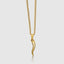 DVNCI cornicello pendant necklace worn model front view collarbone editorial shot
