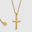 DVNCI gold cross pendant with 20 inch curb chain