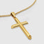 DVNCI fluted cross pendant 18k yellow gold necklace