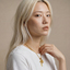 DVNCI 18k gold crucifix Virgin Mary double pendant necklace worn model lifestyle shot