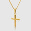 Fluted bevelled edge cross pendant 18k gold filled DVNCI
