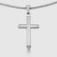 DVNCI fluted cross pendant necklace 18k white gold filled minimalist faith jewelry