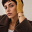 DVNCI continuous eternity stone line detail yellow gold clover tennis bracelet
