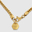 DVNCI 18k yellow gold franco chain necklace layered worn model luxury jewelry