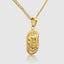 DVNCI Gemini zodiac pendant necklace side profile 20 inch curb chain gold jewelry