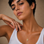 DVNCI 18k gold hamsa hand pendant turquoise evil eye necklace worn model lifestyle shot