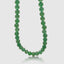 DVNCI jade natural stone necklace worn model front view collarbone editorial shot
