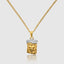DVNCI Jesus crown pendant necklace worn model front view collarbone editorial shot