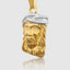 DVNCI Jesus crown pendant necklace side profile 20 inch curb chain two tone gold