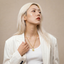 DVNCI Jesus crown pendant necklace worn by model lifestyle shot two tone gold jewelry