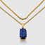 DVNCI lapis lazuli pendant with chain and wheat layered chain necklace 18k yellow gold