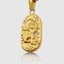 DVNCI Leo zodiac pendant necklace model lifestyle editorial shot London luxury jewelry
