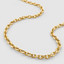 DVNCI yellow gold lip link chain layered with fine chain stacked necklace styling
