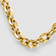 DVNCI 18k yellow gold lip link chain necklace worn model front view neck detail

