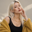 DVNCI yellow gold lip link chain necklace overhead studio shot white background luxury
