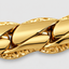 Close up DVNCI milgrain beaded edge detail Cuban curb links 18k yellow gold bracelet
